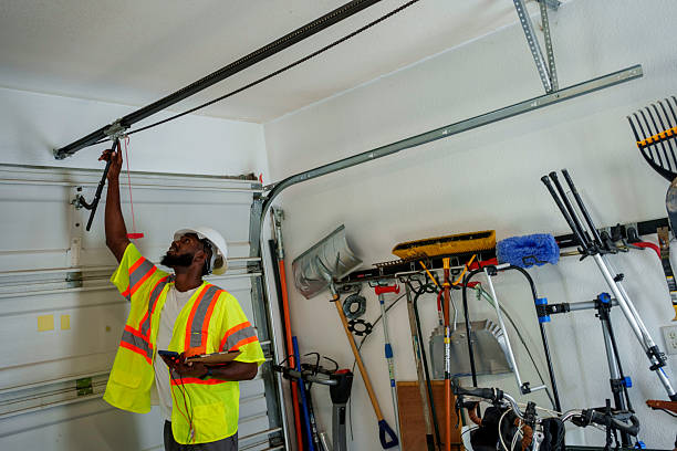 Professional Garage Door Panel Replacement technician working in Utica, IN